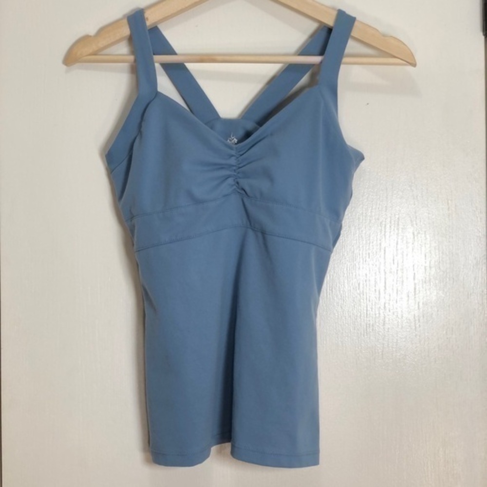 prAna Blue Shelf Bra Yoga Tank Small